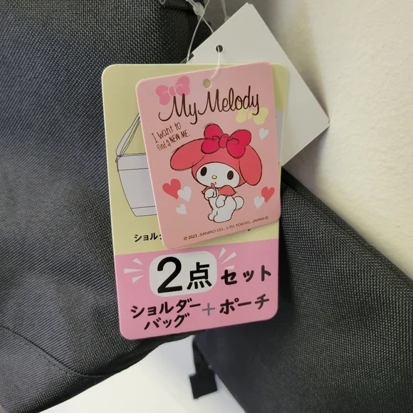 Sanrio My Melody Crossbody Bag & Pouch Black - Picture 9 of 11